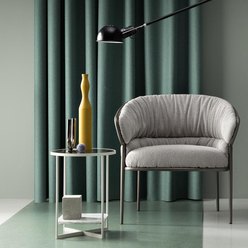 森美人北欧圆形双层角几铁艺大理石床头小圆桌角落茶几轻奢沙发玻璃边几高清大图