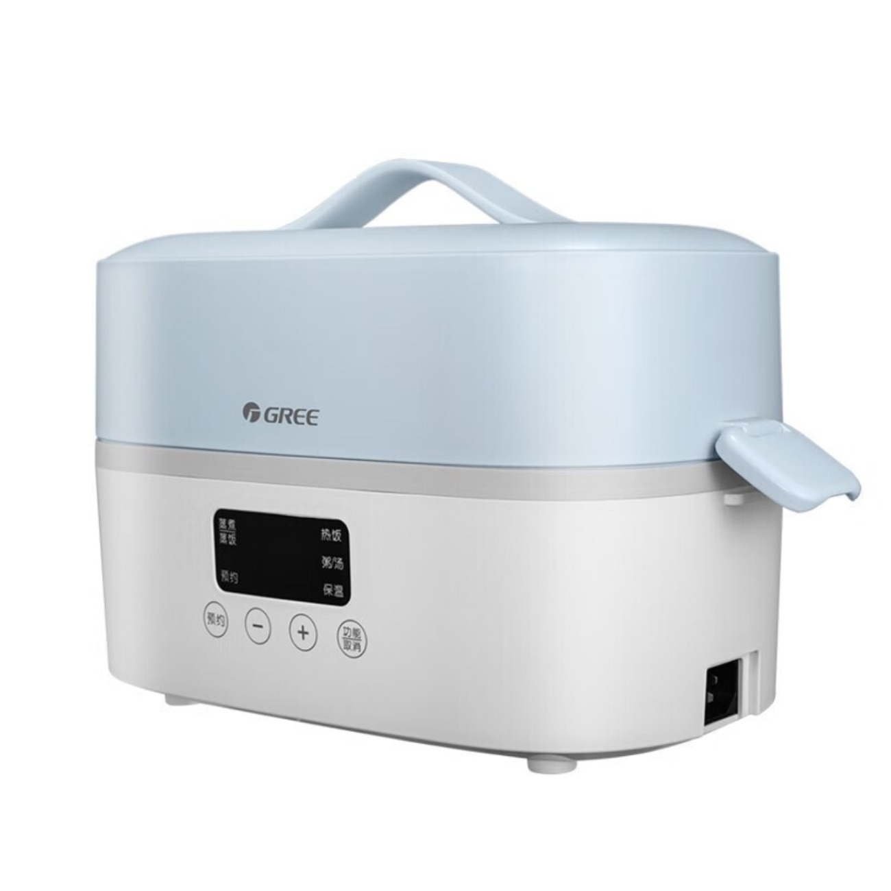 格力电热饭盒1.5L/升插电式加热饭盒上班族便携式双层热饭神器 304不锈钢电热保温饭盒 风信蓝DFH-1501Za高清大图