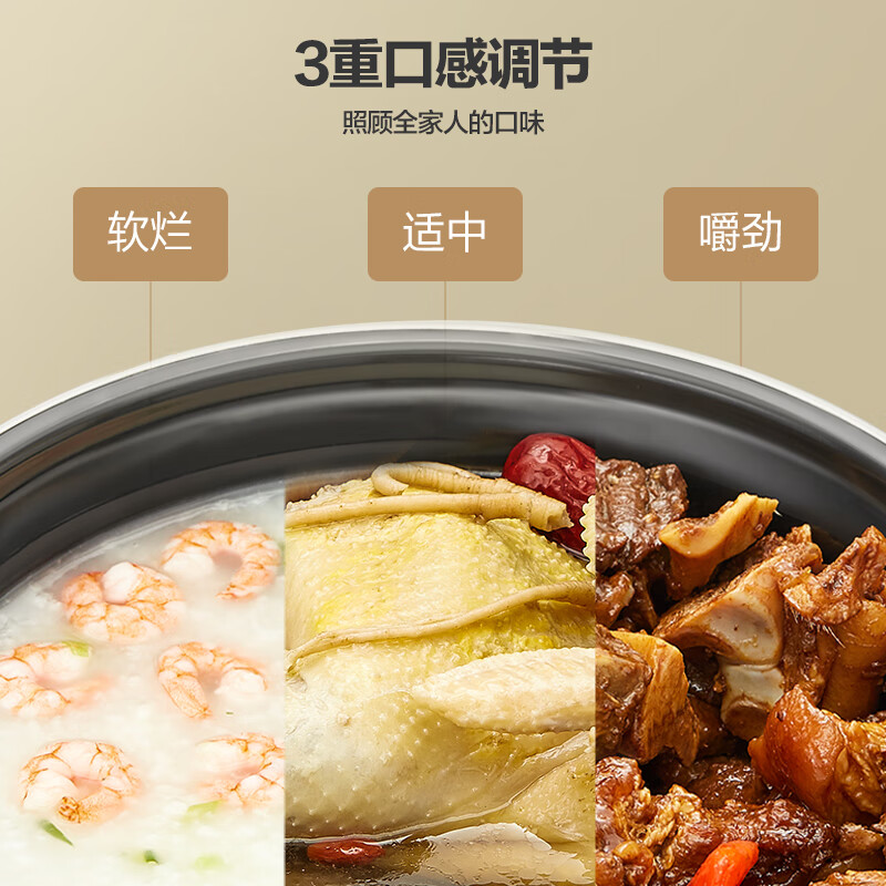 美的(Midea)球胆圆釜电压力锅双胆全自动智能预约4-6人家用YL50Easy203高清大图