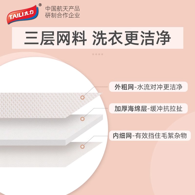 太力毛衣洗衣袋滚筒洗衣机过滤网袋专用防变形护洗袋网兜不伤衣高清大图