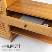 老竹匠 简易落地室内带门衣帽架实木楠竹欧式带抽屉挂衣架裤架卧室简约进门客厅衣架立式大衣服架子置物架