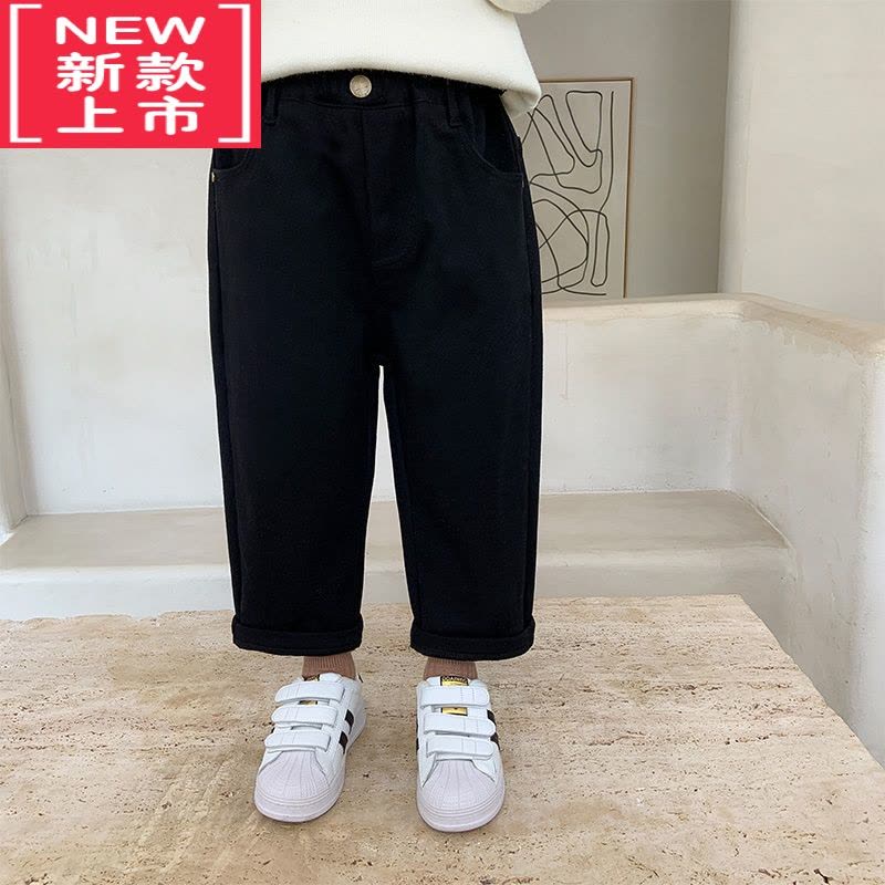 可莉允童装男童裤子2022冬装新款一体绒保暖长裤中小童帅气休闲裤保暖裤图片