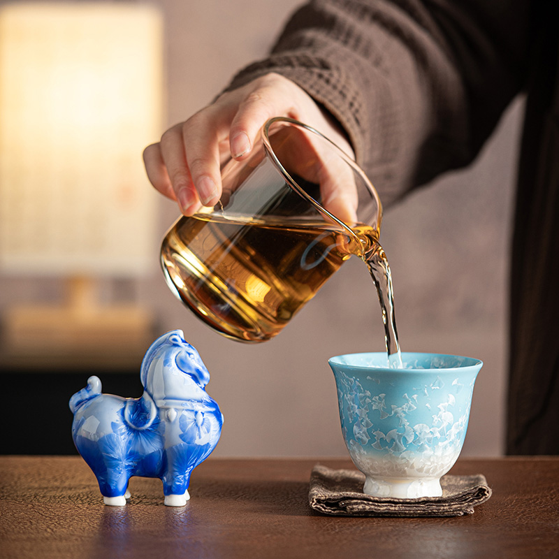 君子风 HYXQ1084 蓝色 花神茶杯陶瓷摆件礼盒高清大图