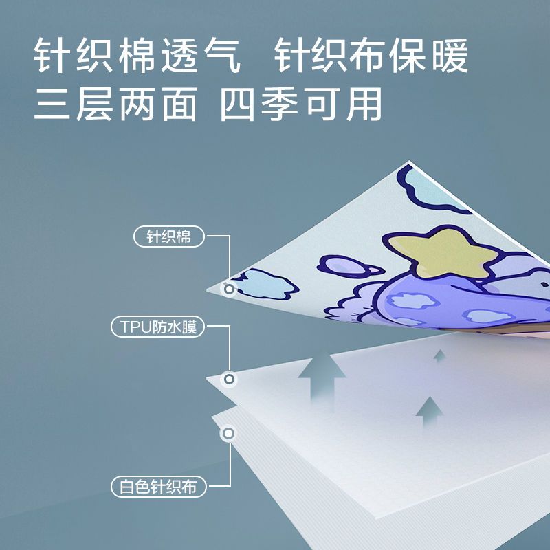姨妈垫宿舍可洗生理期例假垫月经垫防侧漏女学生寝室防漏隔尿床垫 晚安宝贝防侧漏姨妈垫 40x60cm