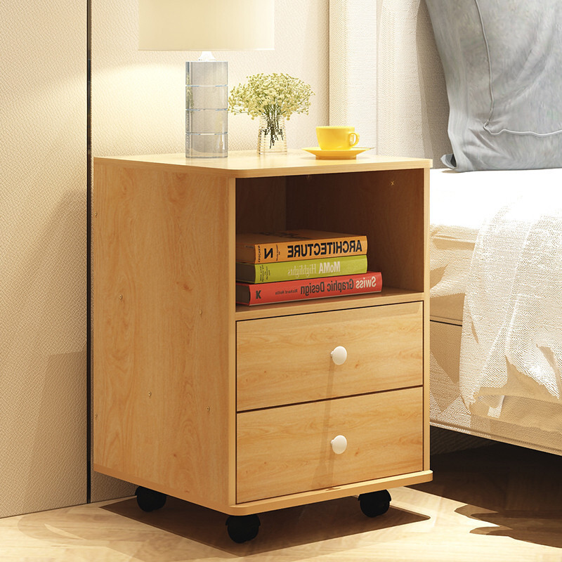 淮木卧室床头柜可移动矮柜收纳柜床边柜经济型储物小柜子带轮子抽屉柜