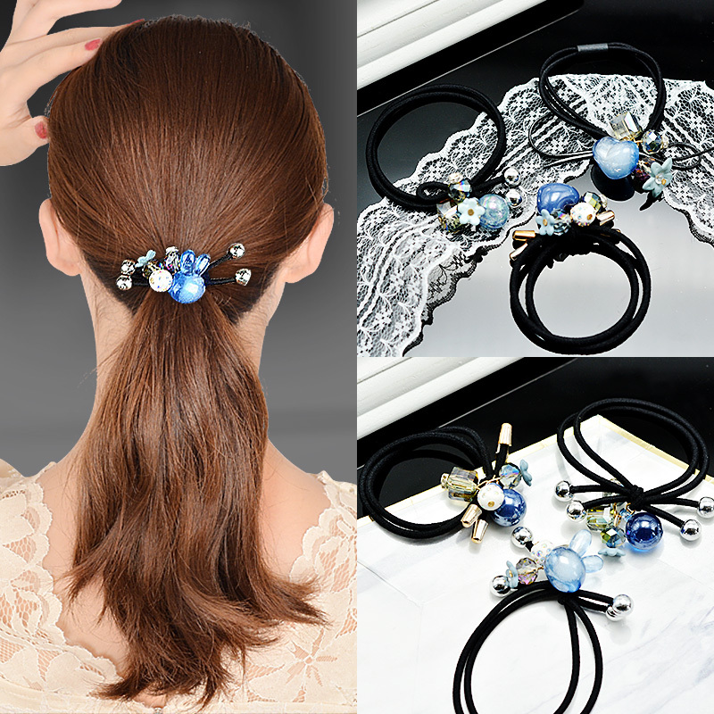 橡皮筋女扎头发韩版简约气质丸子头发绳网红ins皮套发圈头绳头饰海之