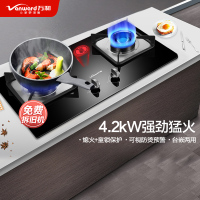 万和(Vanward) 天然气燃气灶JZT-B5L228 台式嵌入式燃气灶 4.2kW大火力 钢化玻璃面板双灶 一级能效