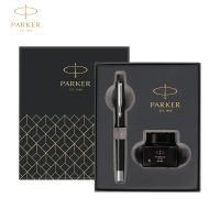 派克PARKER 钢笔 威雅黑色胶杆墨水笔+迷你墨水礼盒 学生办公用品书写金属不锈钢F笔尖0.5mm 可吸墨可替换墨囊