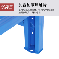 尔迈 仓储货架置物架货物展示架超市仓库钢制金属重型货架 200*200*60cm 500kg/层 蓝色