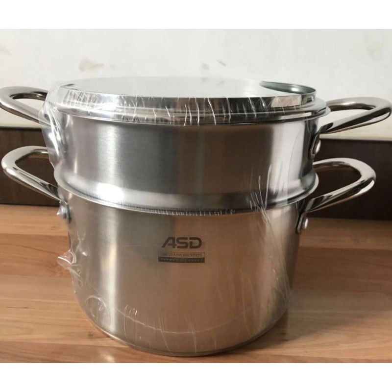 爱仕达304不锈钢22cm加厚复底汤锅蒸锅多用锅zs22t1q蒸焖炖煮涮