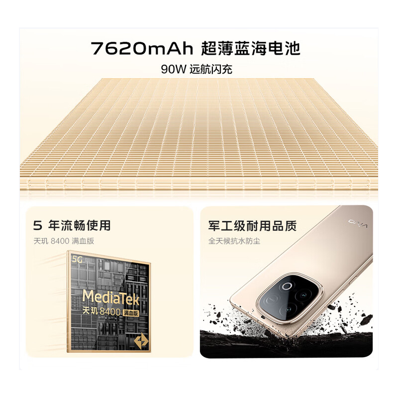 vivo Y300 GT 黑色 12GB+512GB 天玑8400 7620mAh大电池 90W充电 5G手机高清大图