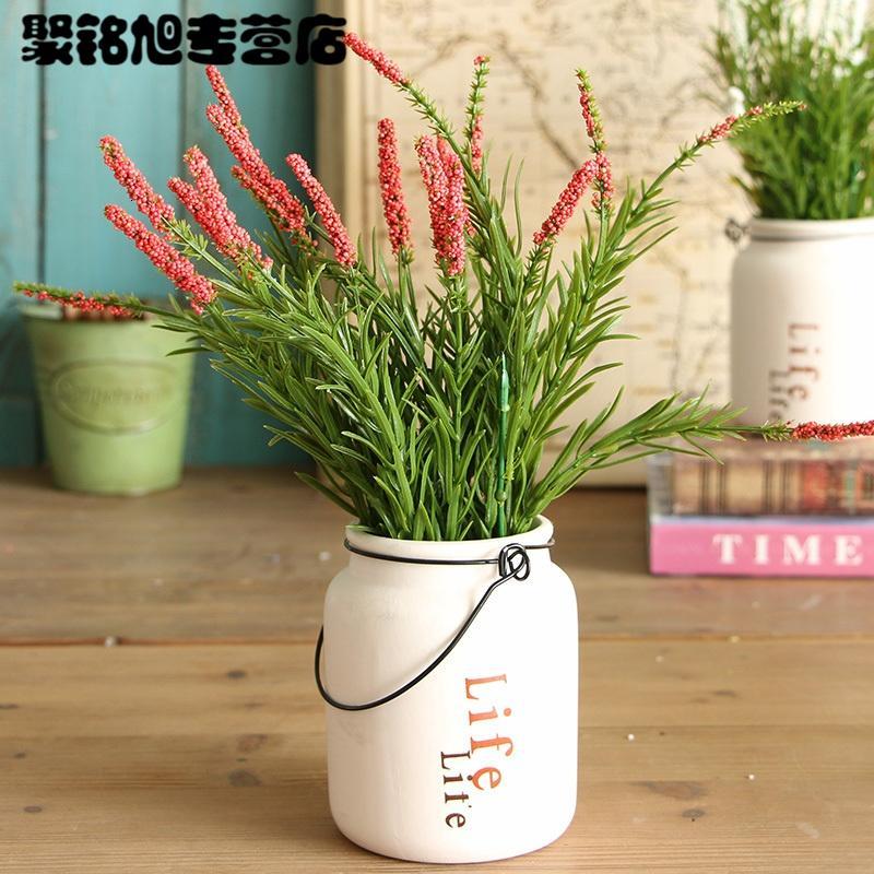 假花 仿真植物 塑料花 仿真花 装饰花 客厅房间装饰品摆设 摆件 花束套装-life-紫色