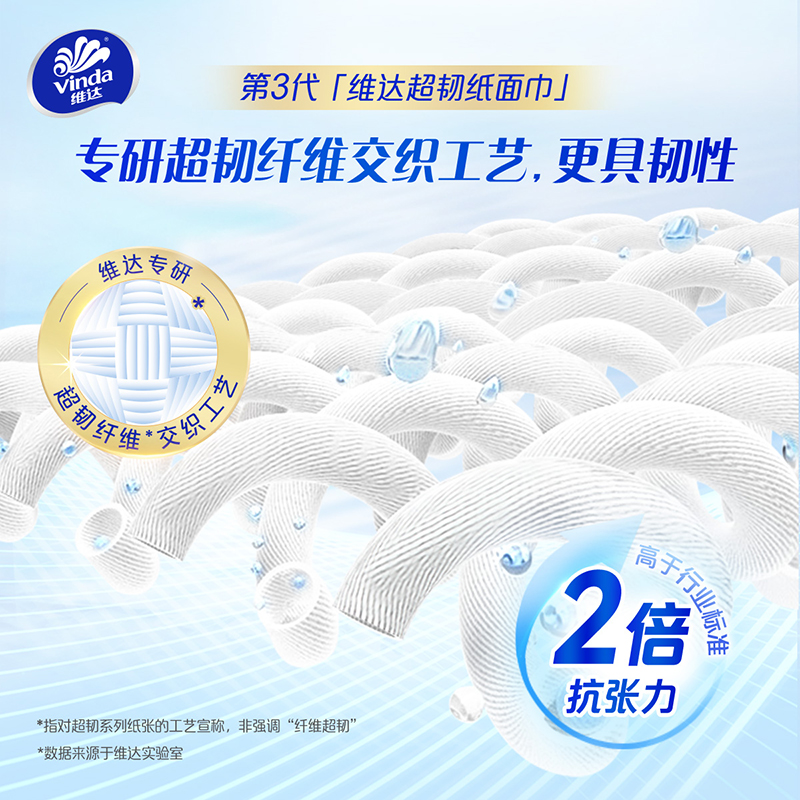 维达超韧抽纸3层M码100抽24包卫生纸 家用实惠装餐巾纸面巾纸卫生纸纸巾(整箱销售)(新旧包装交替发货)高清大图