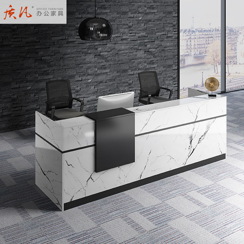 质凡公司前台接待台简约创意吧台培训机构前台美容院前台办公桌 160*60*110cm