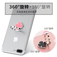 适用 幸运四叶懒人手机拇指支架指环扣华为粉紫色金属车载磁吸女