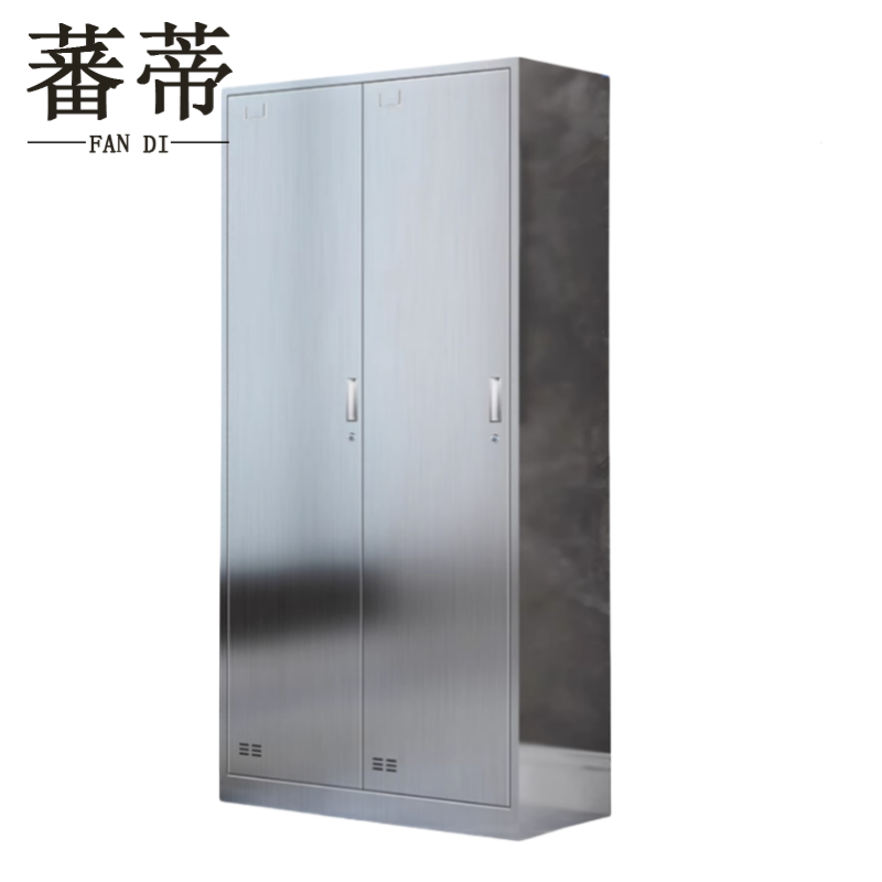 蕃蒂不锈钢更衣柜两门台高清大图