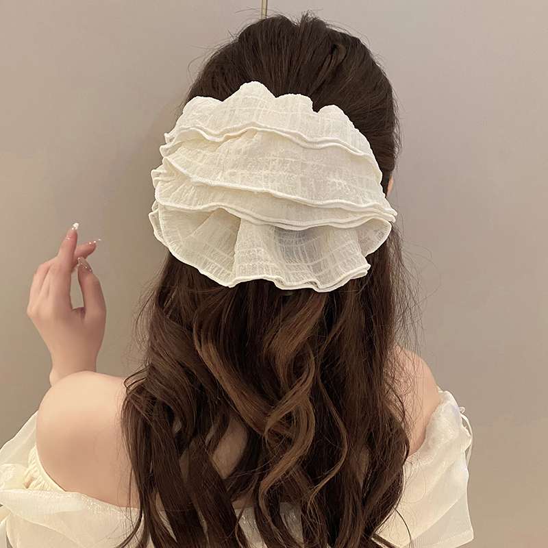 网纱多层木耳边大肠发圈头绳女慵懒氛围感马尾发绳2025新款头饰送女朋友老婆情人节七夕生日礼物