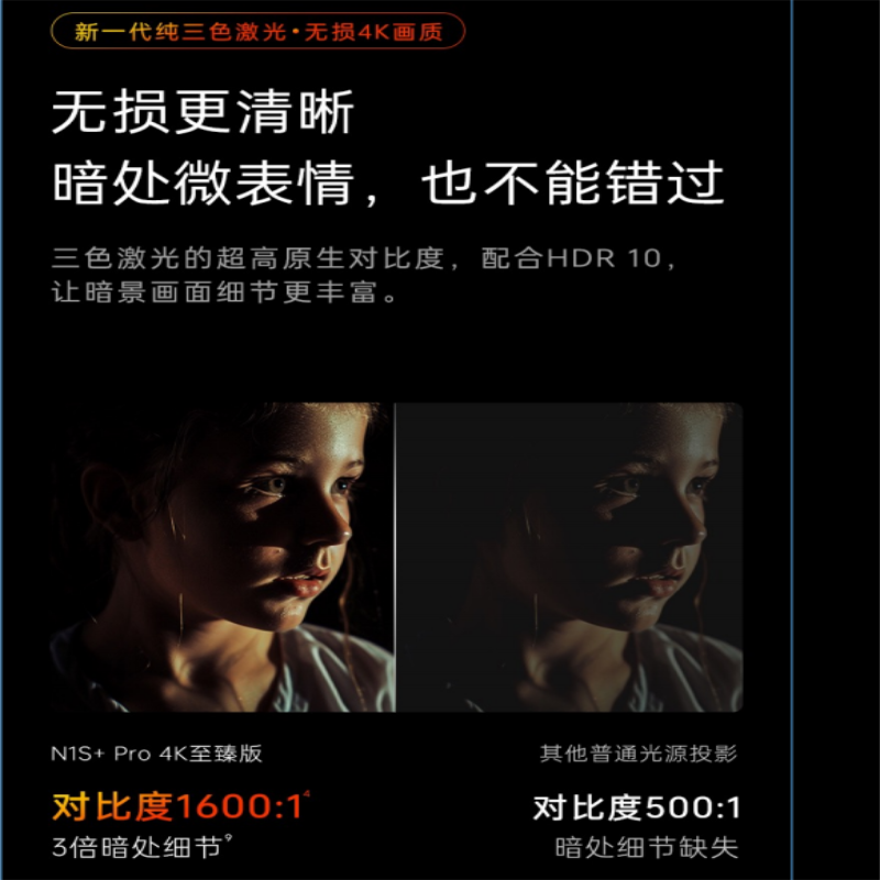 JMGO坚果投影X3Plus(含100吋画框幕布)超高清三色激光家用云台投影仪2600CVIA无线投屏百寸高清大图
