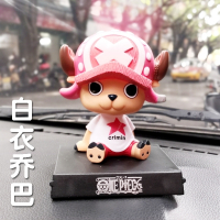 闪电客抖音海贼王车载路飞乔巴全套车内装饰品公仔网红摇头高档汽车摆件 摇头白衣乔巴+胶贴