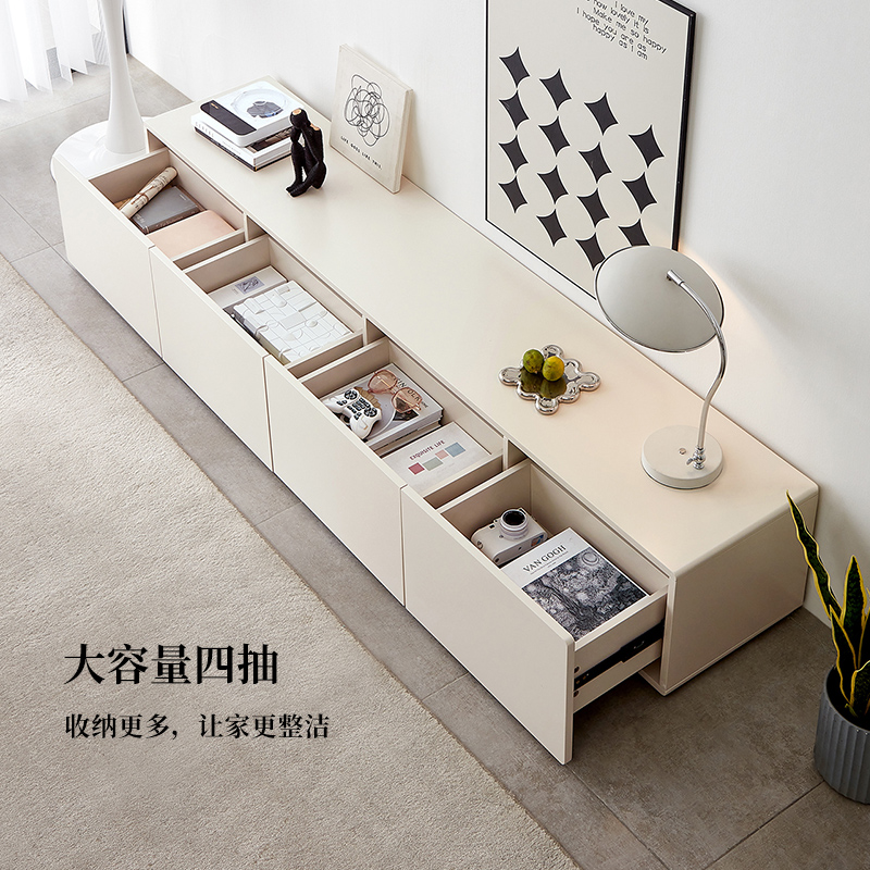 全友家居现代简约客厅小户型云朵边桌茶几分区储物电视柜家具高清大图