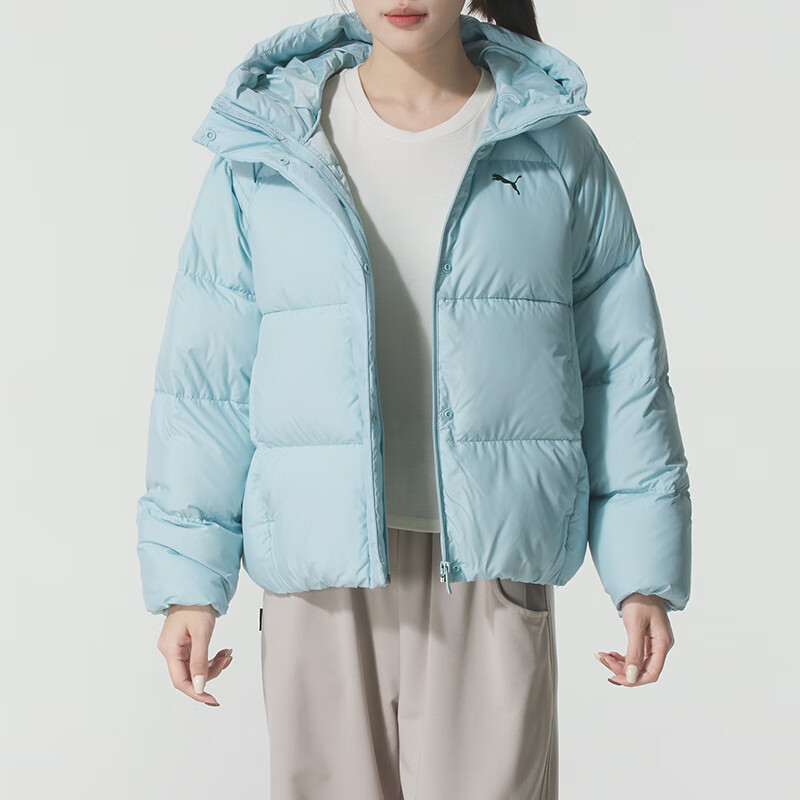 彪马(PUMA)羽绒服女装新款日常通勤连帽防风羽绒外套防寒保暖运动休闲服691045-47 ZP高清大图
