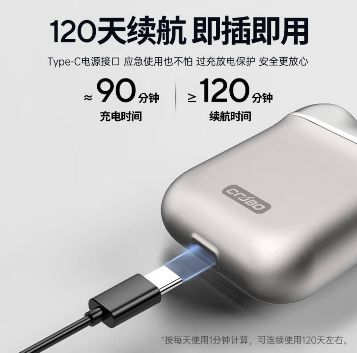 COOBO酷博剃须刀迷你便携全身水洗礼盒套装GS7高清大图