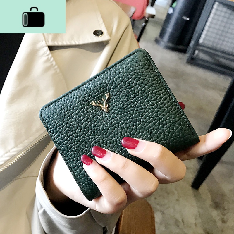 皮小巧折叠式钱包女短款超薄迷你零钱包韩版2020新款时尚皮夹潮NEW LAKE高清大图