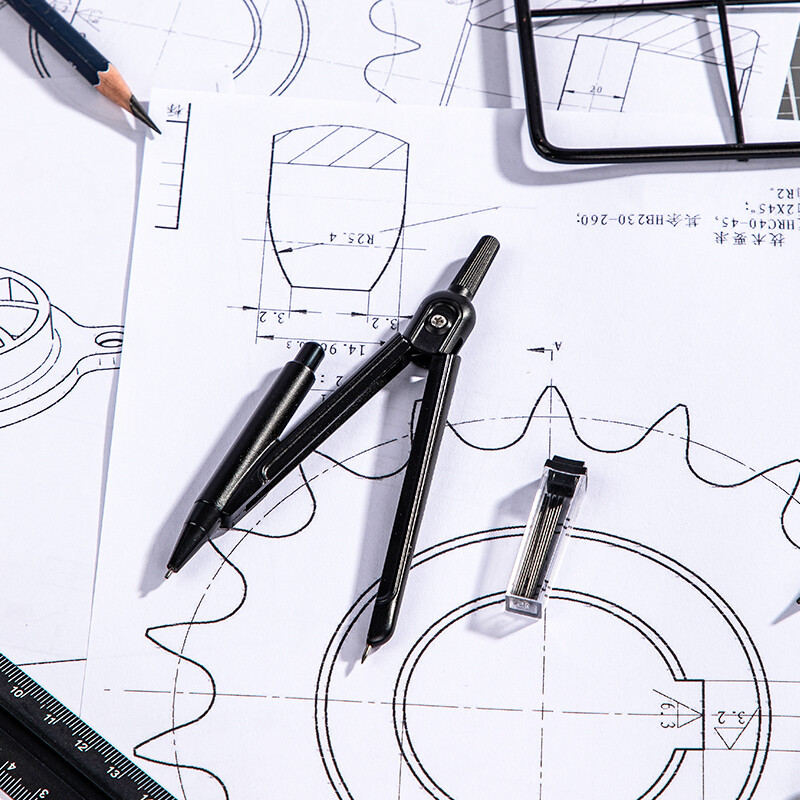 得力(deli) 72152圆规(黑色)(套)高清大图