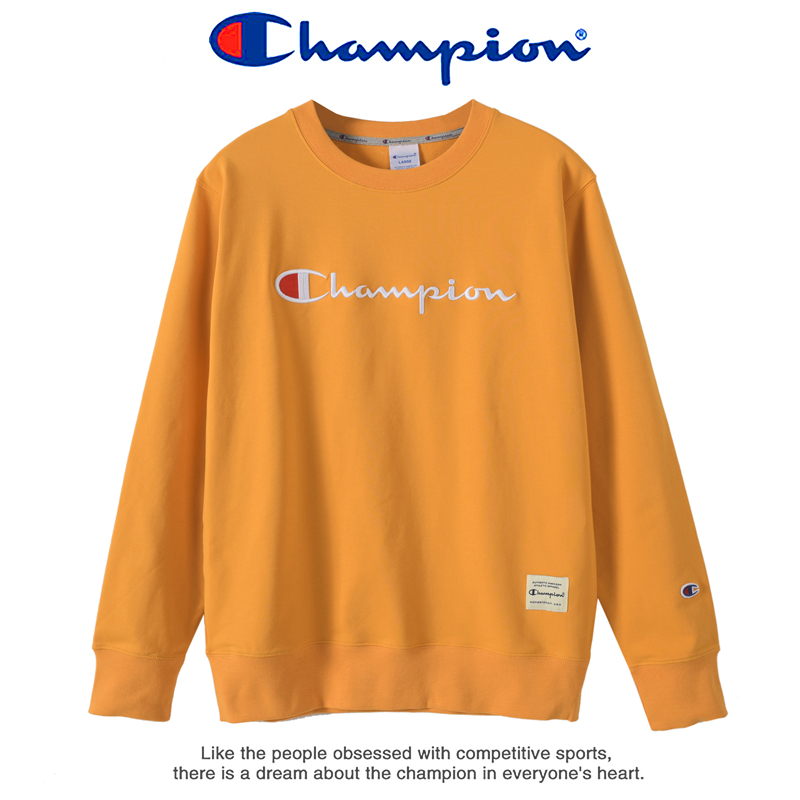 champion冠军秋冬季运动卫衣男士套头圆领长袖刺绣宽松男女同款卫衣