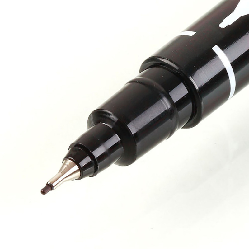 齐心(COMIX)MK804 双头记号笔 2.0mm /0.5mm物流专用 1支 黑色
