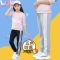 女童裤子春秋2019新款中大童宽松运动裤儿童休闲哈伦裤小学生裤子 黑色(春秋款不加绒) 110码(标准码建议身高110C
