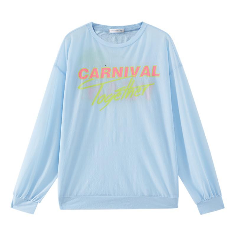 [1件3折价:39]美特斯邦威长袖T恤女秋季新款休闲宽松印花时尚体恤女上衣