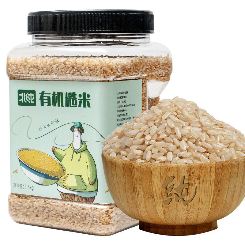 北纯 东北有机糙米1.5kg 瓶装高清大图