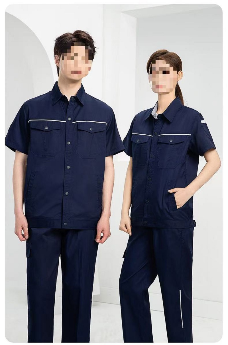 路安保夏季工作服套装DM241D耐磨耐脏劳保服套