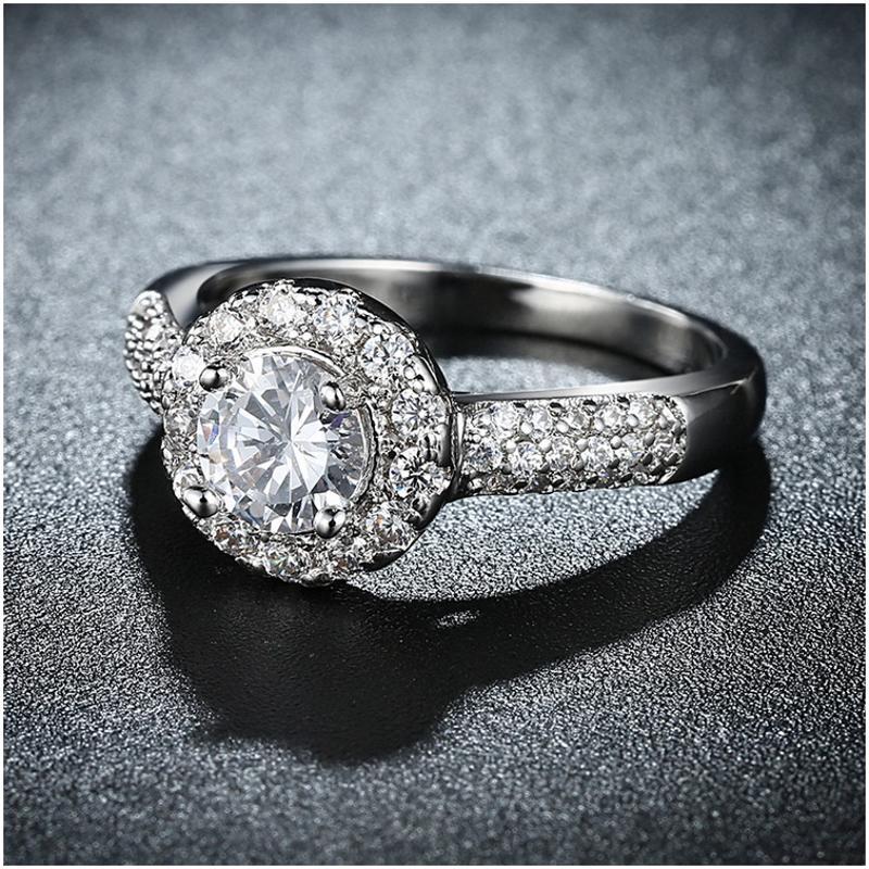 R823-CCouple Love Gold Rings铂金订婚戒指男女钻石情侣简约日韩送女朋友七夕情人节礼物