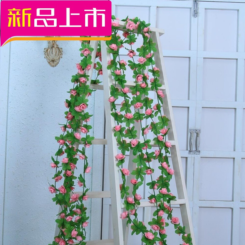壁挂仿真植物假花藤条绿叶装饰葡萄藤蔓垂绿植墙塑料树叶子绿萝(两条起拍)