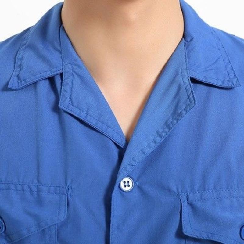 夏季薄款短袖水洗棉上衣透气工装劳保服维汽修服机修服工作服厂服短袖