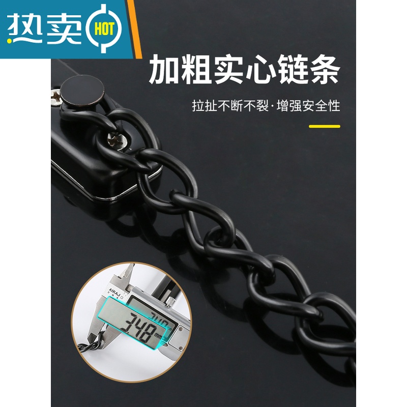 显彩防盗链门链家用门栓门锁扣酒店防盗门安全链窗户链锁免打孔防盗扣 [打孔款]拉丝银色[圆头加厚款 2套装]房门安全扣高清大图