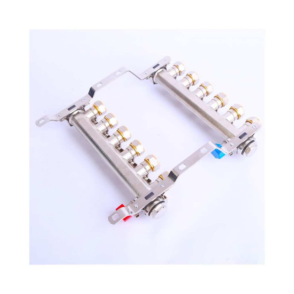 中锦科技 分水器 地暖分水器 主杠DN32(1.2寸)适配地暖管20mm(4分)7路 套高清大图
