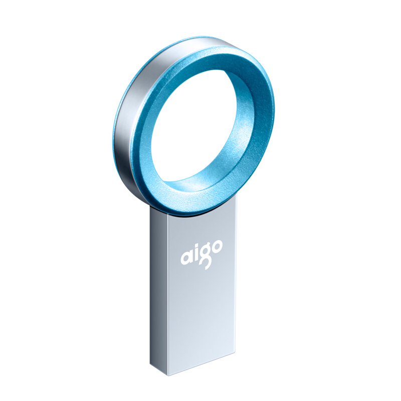 爱国者(aigo)U520金属情侣u盘 64GB 车载优盘手机电脑两用高速正品创意定制u盘