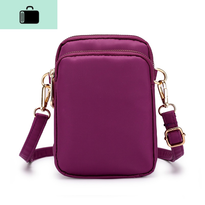 女包手机包小包包斜挎包女钱包防水小包尼龙牛津布单肩背包小布包NEWLAKE 紫色