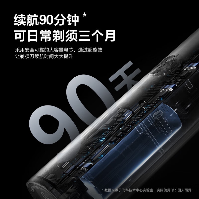 飞科(FLYCO)男士电动往复式刮胡剃须刀全身水洗干湿双剃便携生日情人节日礼物送男友送老公送父亲F005-星空灰高清大图