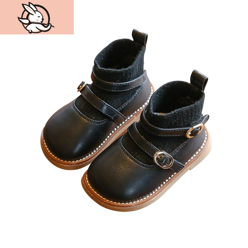 huayangtu女宝宝鞋子秋冬季婴儿软底学步鞋0一123岁公主鞋短靴小女童