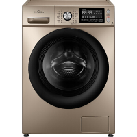 美的（Midea）MD100-1453DG 洗烘一体全自动 滚筒变频家用洗衣机 桶自洁 空气10公斤大容量静音节能 金色