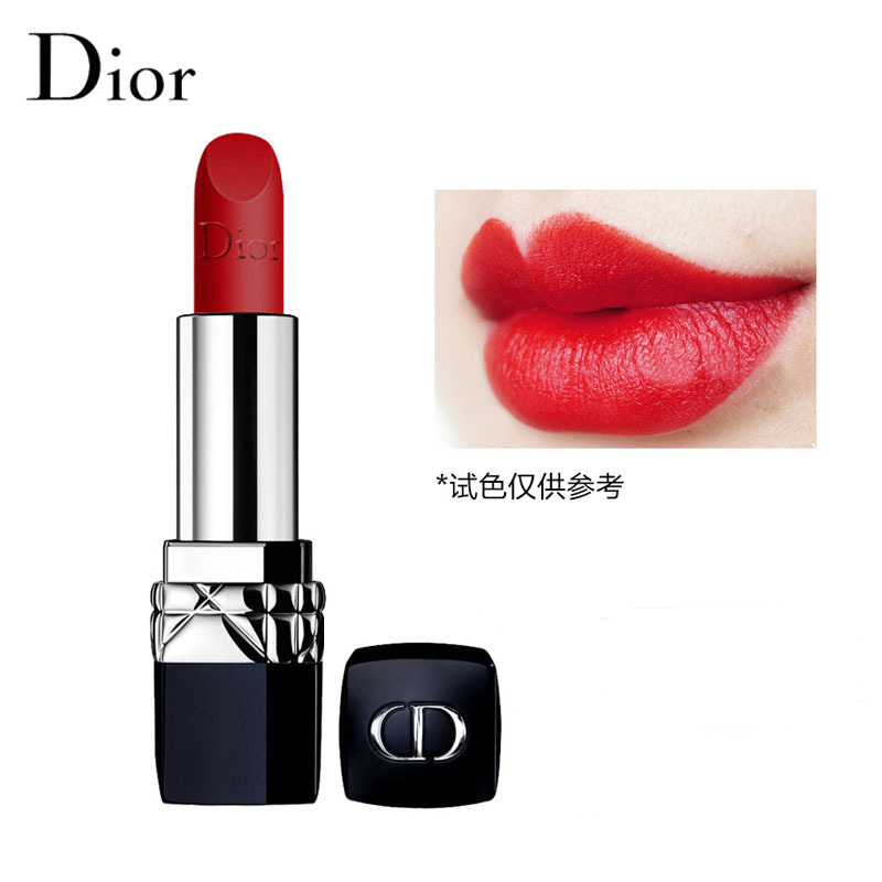 [满199减100]Dior迪奥口红 烈艳蓝金魅惑粉漾闪亮女士不掉色 变色唇膏 烈焰蓝金#999哑光版