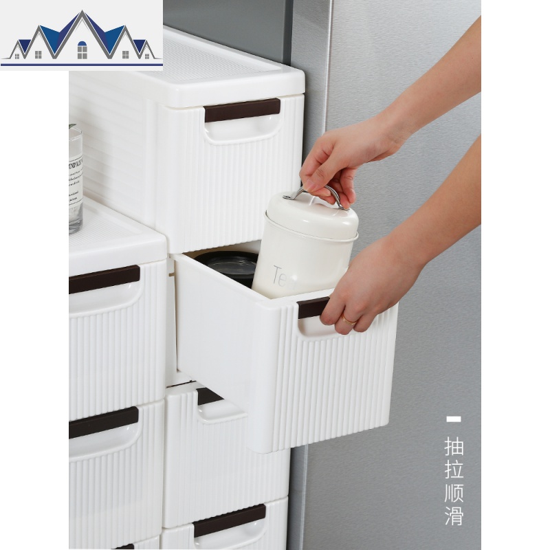 厨房夹缝收纳柜子抽屉式14CM20CM大学生卫生间储物柜马桶边柜塑料 三维工匠高清大图