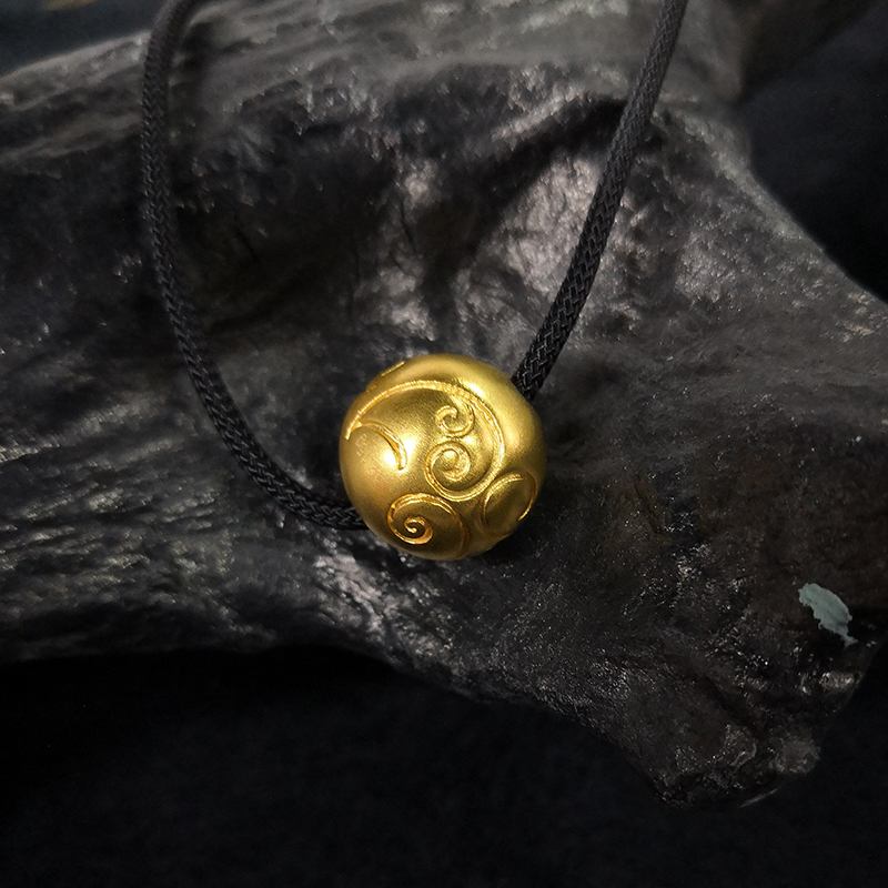 金一国囍足金古法金男女通用款福运绵长黄金吊坠传承首饰吊坠(计价)ABB45263