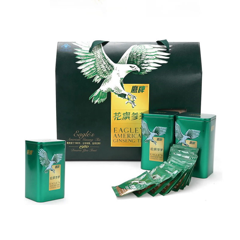 鹰牌 花旗参茶90g(3g/袋*10袋*3罐 )西洋参茶 礼盒装即冲茶饮