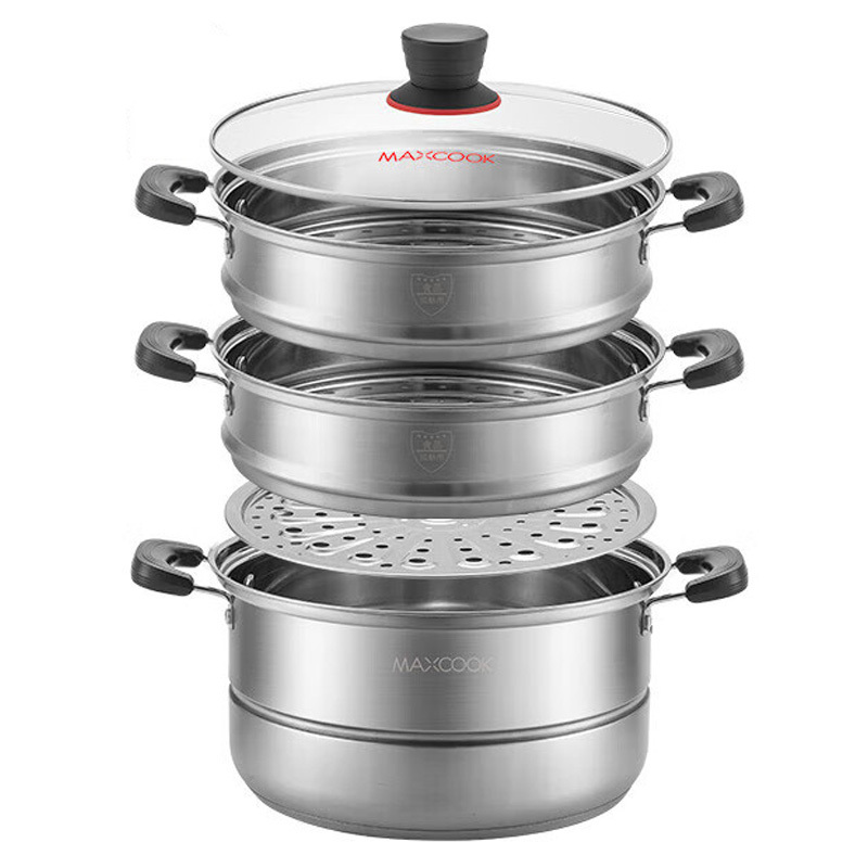 MAXCOOK蒸锅28cm不锈钢复底三层佳膳系列MCZ941