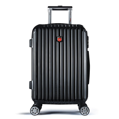 SWISSGEAR瑞士军刀拉杆箱 镜光面万向轮旅行箱行李箱收纳箱SA-1601黑色 24寸 可放15.6寸手提电脑包